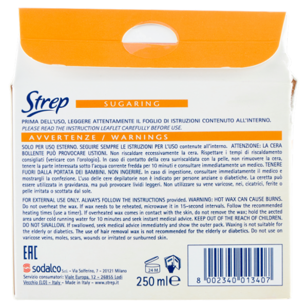 Strep Sugaring Cera Depilatoria Pronta all'Uso 250 ml