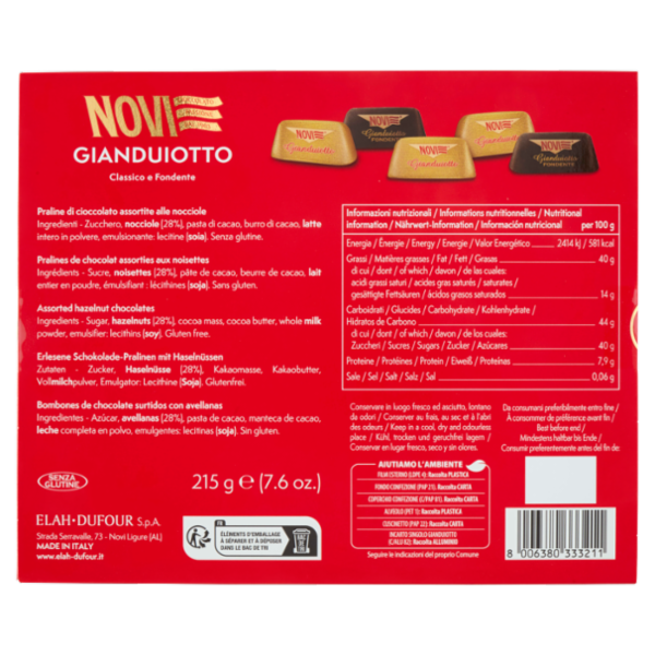 Novi Gianduiotto Classico e Fondente 215 g