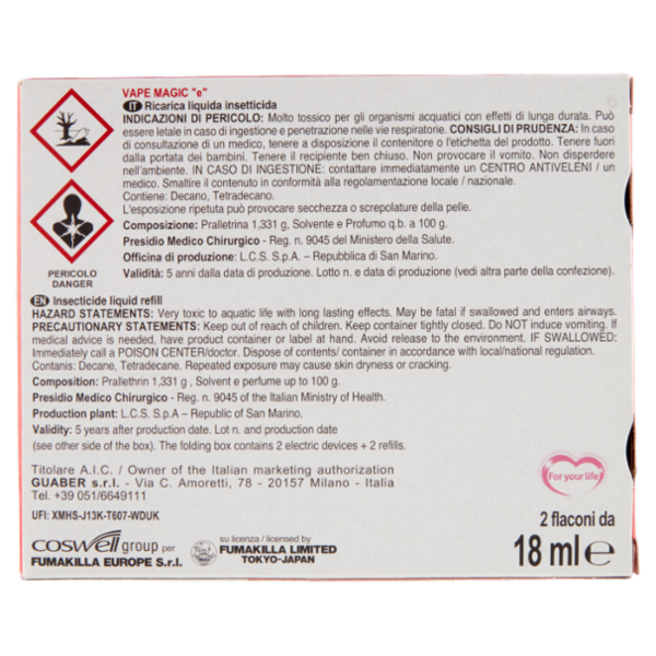 VAPE 2 Elettroemanatori Liquido Classic + 2 Ricariche da 18 ml