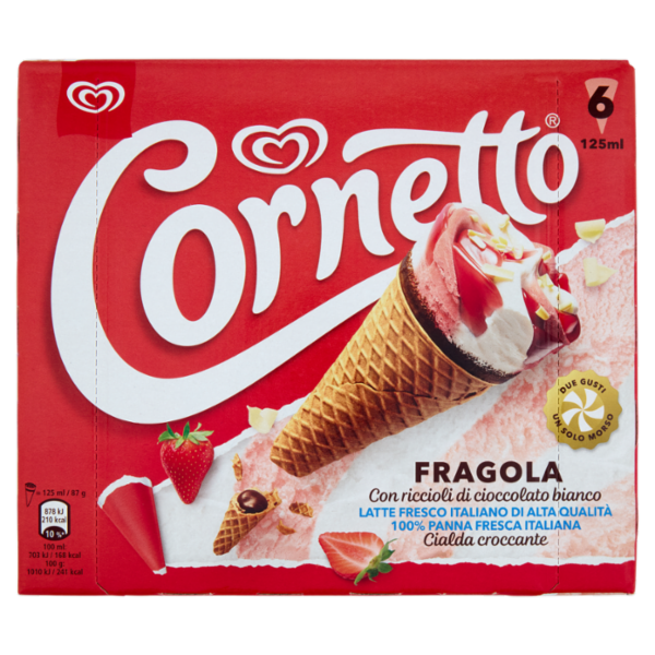 Cornetto Fragola 6 x 87 g