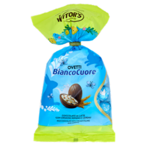 Witor's Ovetti BiancoCuore Cioccolato Al Latte Con Cremoso Ripieno e Cereali 230 g