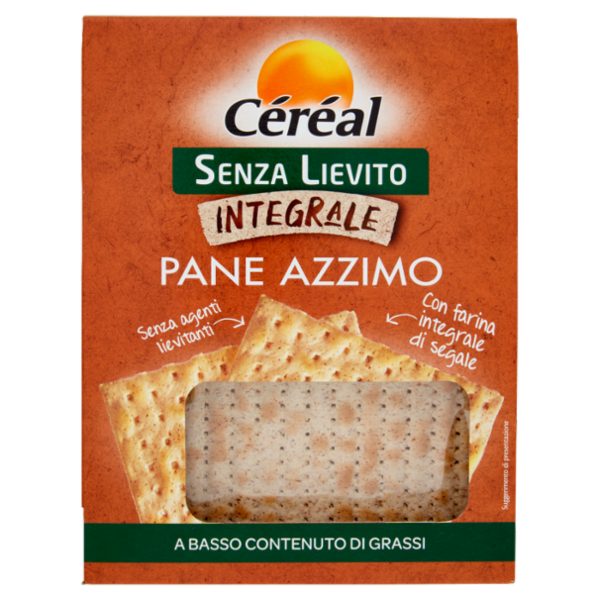 Céréal Senza Lievito Integrale Pane Azzimo con farina integrale di segale - 180 g