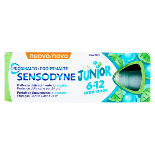 Sensodyne Prosmalto Junior, Dentifricio quotidiano per Bambini 6-12anni, Aroma Naturale Menta, 50 ml