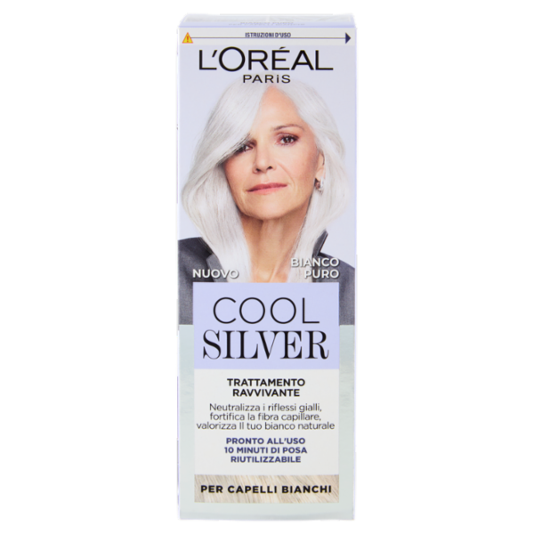 L'Oréal Paris Cool Silver Bianco Puro Trattamento Ravvivante, per Capelli Bianchi, 114 ml