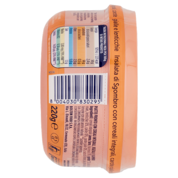 Rio mare Insalatissime Insalata di Sgombro Cereali Integrali con carote gialle e lenticchie 220 g