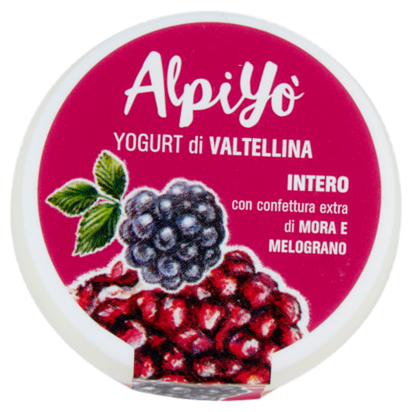 AlpiYò Yogurt di Valtellina Intero con confettura extra di Mora e Melograno 125 g