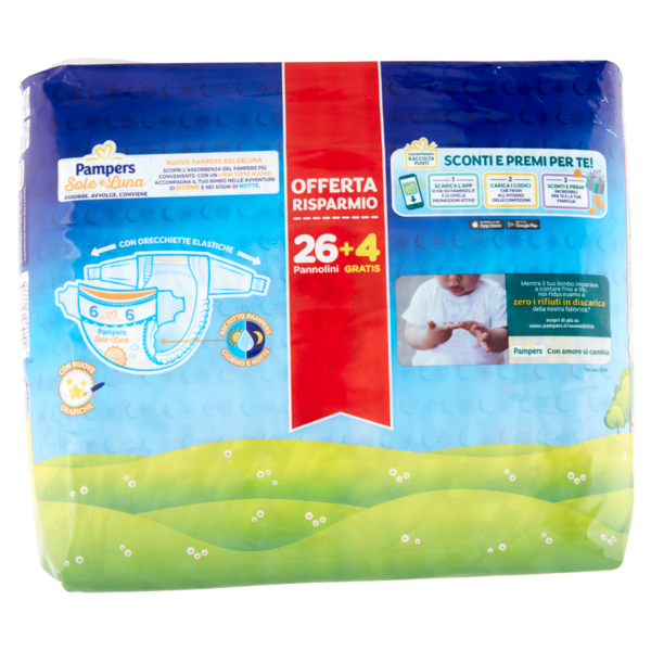 Pampers Sole e Luna 6 XL 26 + 4 pz