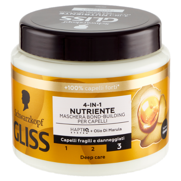 Gliss 4-in-1 Nutriente Maschera Bond-Building per Capelli 400 ml