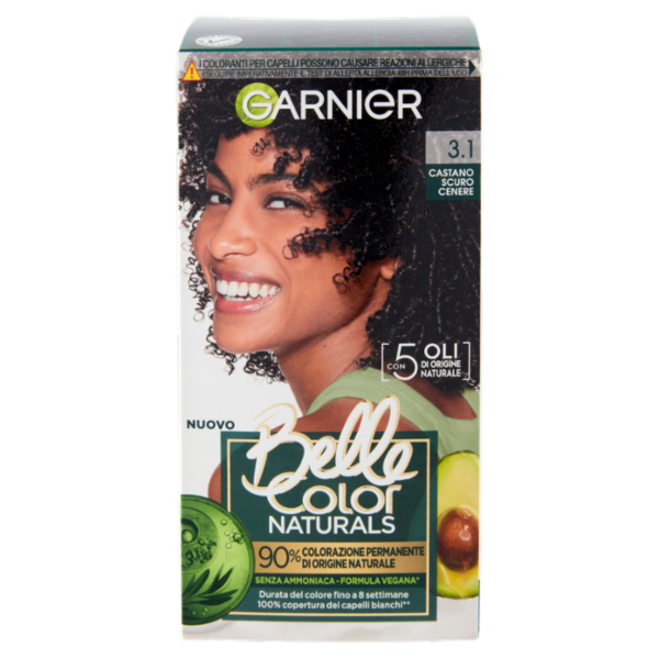 Belle Color Naturals, Colorazione Permanente senza ammoniaca, Castano Scuro Cenere 3.10