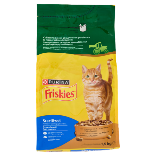 PURINA FRISKIES Sterilizzati Pollo e Tacchino e con Verdure 1,5kg