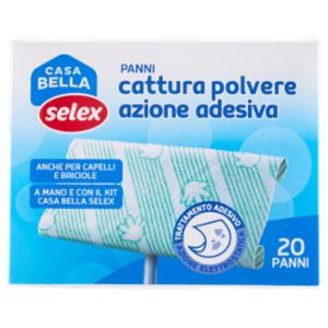 Selex Casa Bella Panni Cattura Polvere Azione Adesiva 20 Pezzi