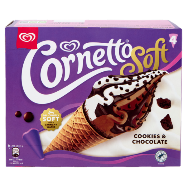 Cornetto Soft Cookies & Chocolate 4 x 81 g