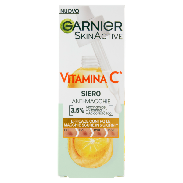 Garnier Siero Vitamina C Anti-Macchie, Illuminante e Rimpolpante, 30 ml