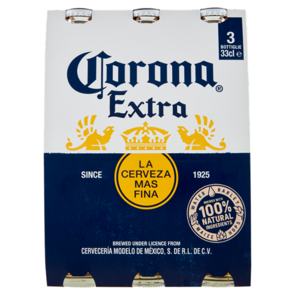 Corona Extra Birra lager internazionale bottiglia 3x33 cl