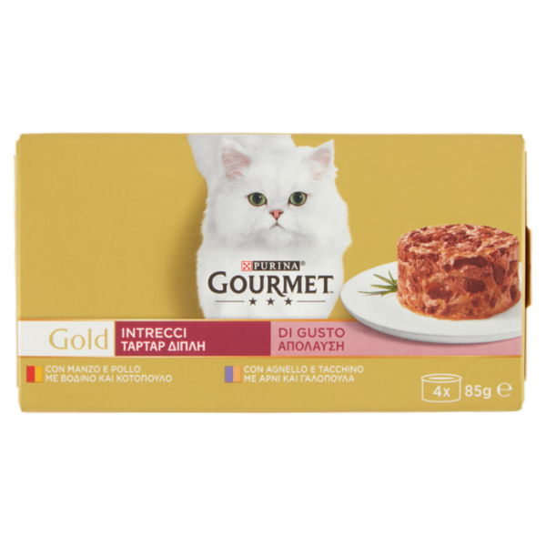PURINA GOURMET Gold Intrecci di Gusto Manzo & Pollo / Tacchino & Agnello 4x85g