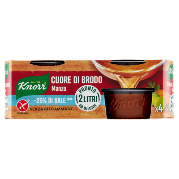 Knorr Cuore di Brodo Manzo -25% di Sale ** 4 x 28 g