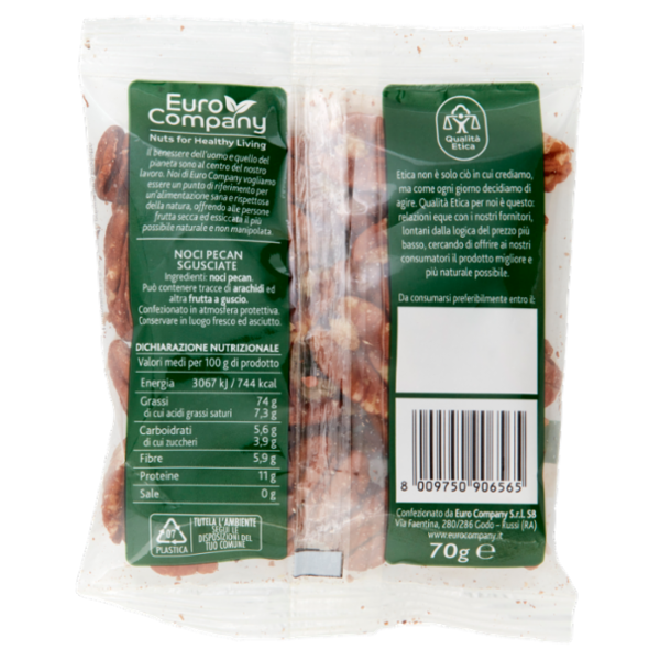 Euro Company Noci Pecan Sgusciate 70 g