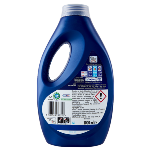 Dash Power Detersivo Liquido Lavatrice, Azione Extra-Igienizzante, 20 Lavaggi 1000 ml
