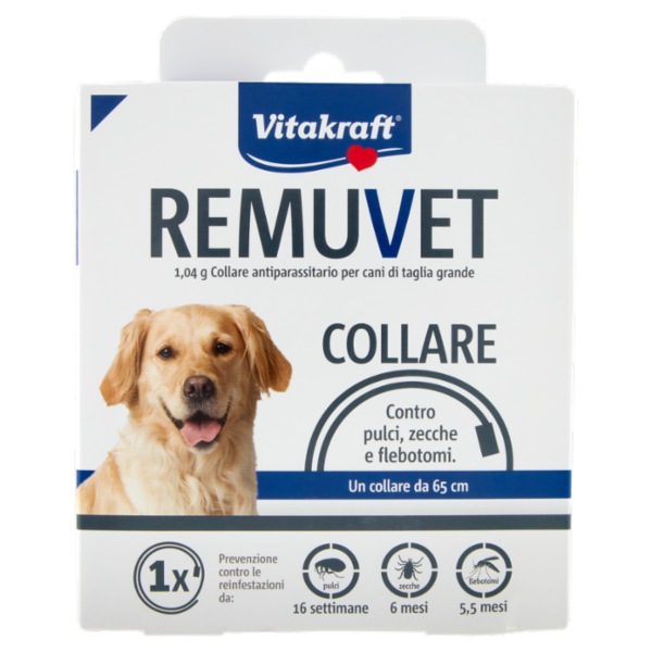 Vitakraft Remuvet 1,04 g Collare antiparassitario per cani di taglia grande 1 pz