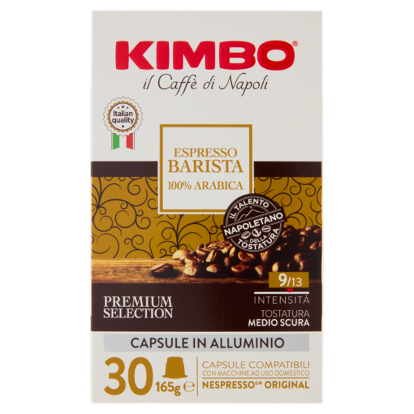 Kimbo Espresso Barista 100% Arabica Capsule Compatibili con Macchine Nespresso* Original 30 x 5,5 g