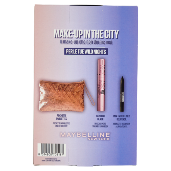 Maybelline New York Make-Up in the City Mascara Sky High + Mini Tattoo Liner Gel Pencil + Pochette