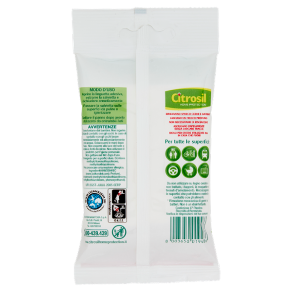 Citrosil Home Protection Fuori Casa - Salviette Igienizzanti, 12 panni