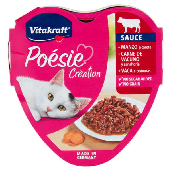 Vitakraft Poésie Création Sauce + Manzo e carote 85 g