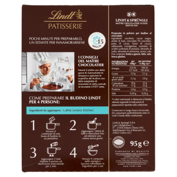 Lindt Budino Preparato per dolci Cioccolato al latte 95 g