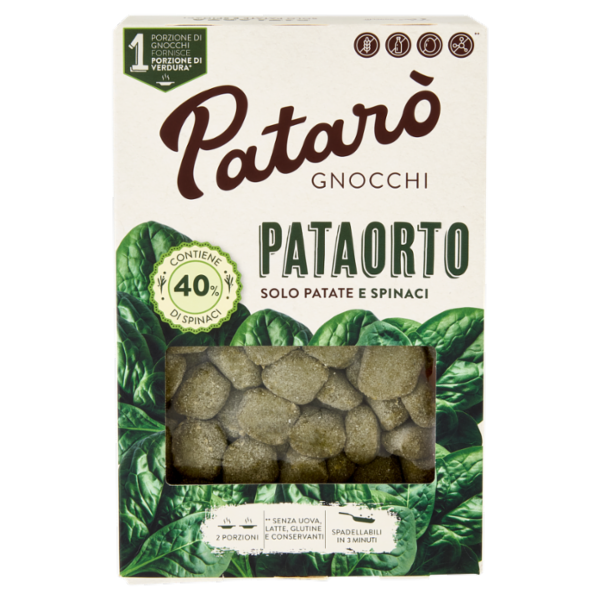 Patarò Gnocchi Pataorto Solo Patate e Spinaci 400 g