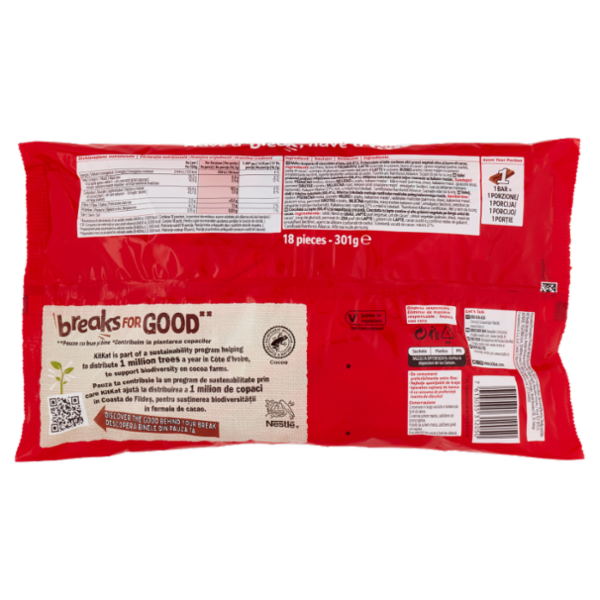 KITKAT Mini Wafer ricoperti di Cioccolato al Latte 18 snack da 16,7g