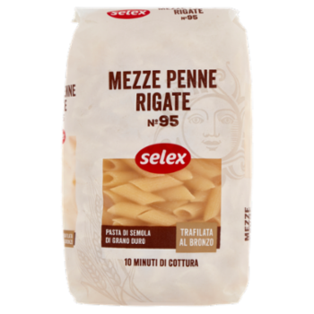 Selex Pasta Di Semola Trafilata Al Bronzo Mezze Penne Rigate 500 g