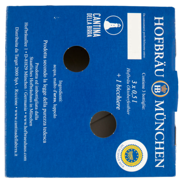 Hofbräu München Hofbräu Oktoberfestbier 3 x 0,5 l + 1 bicchiere Hofbräu da cl. 50
