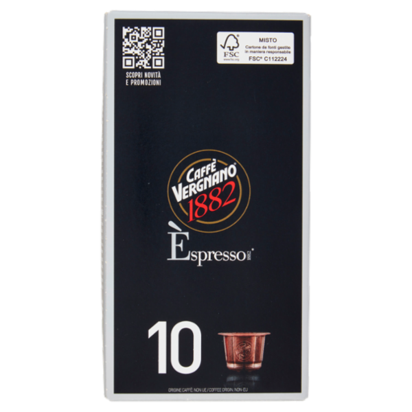 Caffè Vergnano 1882 Èspresso1882 Intenso 10 Capsule Compatibili Nespresso* 50 g