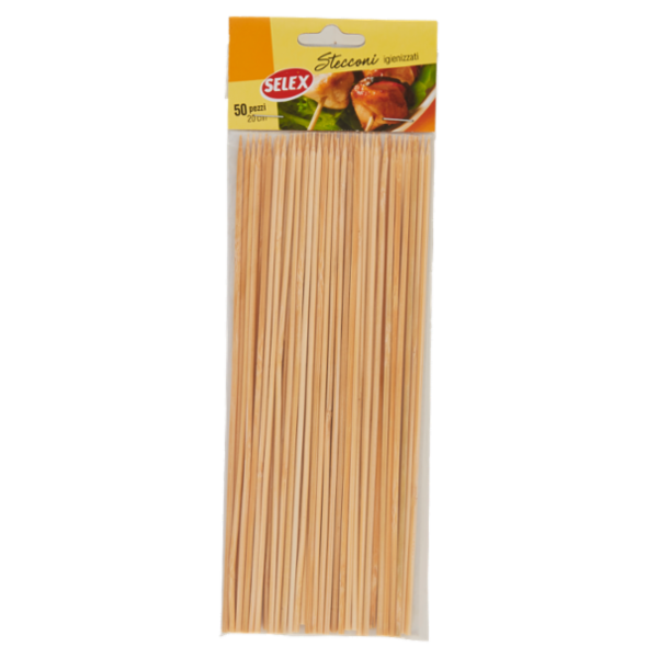 Selex Stecconi per Spiedini in Bamboo 20 Cm 50 pezzi