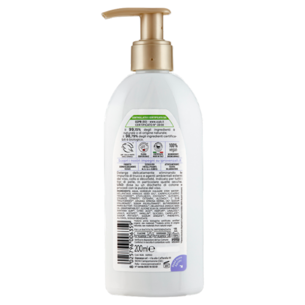 I Provenzali Bio Latte Detergente Biologico Argan 200 ml
