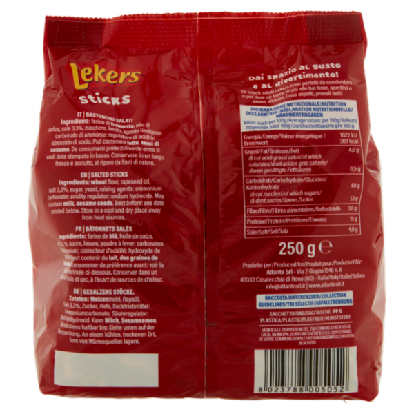 Lekers sticks Snack Salati 250 g
