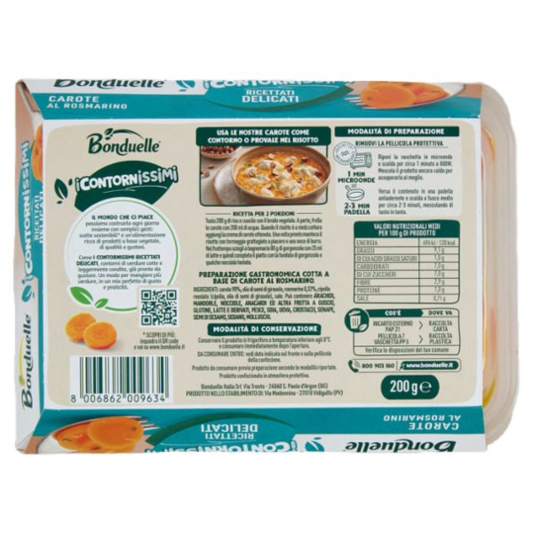 Bonduelle i Contornissimi Ricettati Delicati Carote al Rosmarino 200 g