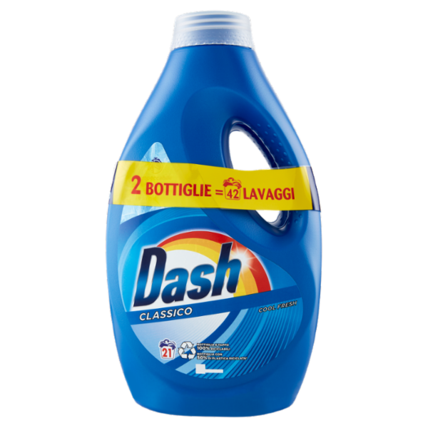 Dash Detersivo Liquido Lavatrice, Classico, 2 x 21 = 42 Lavaggi 2 x 1050 ml