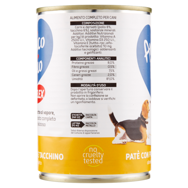 Selex Amico Mio Cane Paté con Pollo e Tacchino 400 g