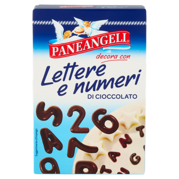 PANEANGELI decora con Lettere e numeri di Cioccolato 60 g