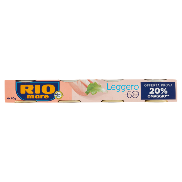Rio mare Tonno all'Olio Extra Vergine di Oliva Leggero 4 x 60 g