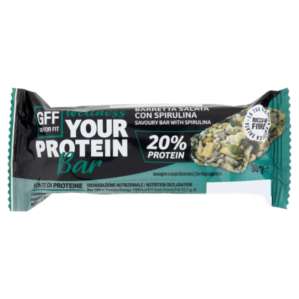 Go For Fit Wellness Your Protein Bar Barretta Salata con Spirulina 30 g