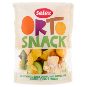 Selex Orto Snack Patata Dolce, Zucca, Carota, Taro, Barbabietola, Ravanello Verde e Fagiolini 50 g
