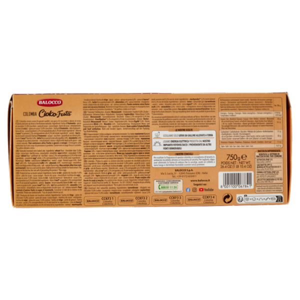 Balocco Colomba Cioko Festa con gocce di Cioccolato 750 g