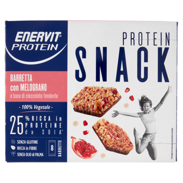 Enervit Protein 100% Vegetale Protein Snack Barretta con Melograno 8 x 25 g
