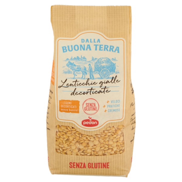 Dalla Buona Terra pedon Senza Glutine Lenticchie gialle decorticate 350 g