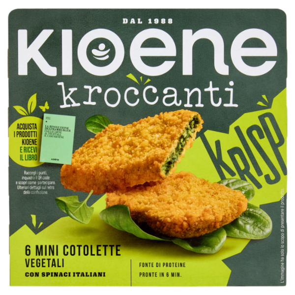 Kioene Kroccanti 6 Mini Cotolette Vegetali con Spinaci Italiani 200 g