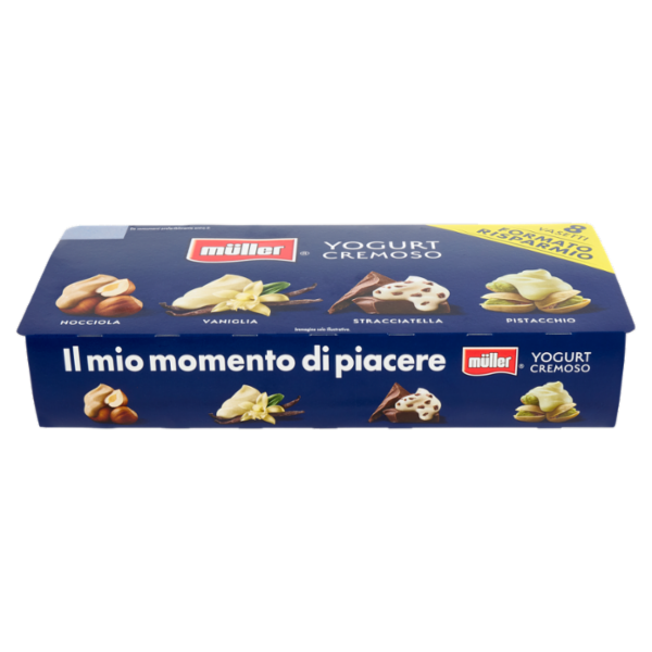 müller Yogurt Cremoso Nocciola, Vaniglia, Stracciatella, Pistacchio 8 x 125 g