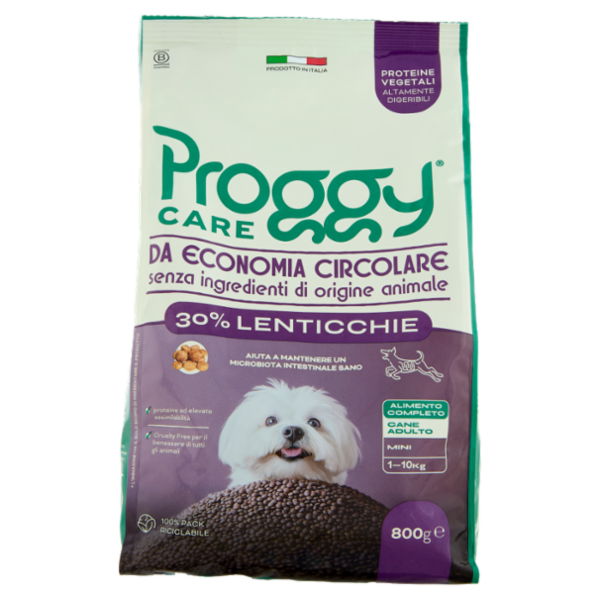 Poggy Care 30% Lenticchie Alimento Completo Cane Adulto Mini 1-10Kg 800 g