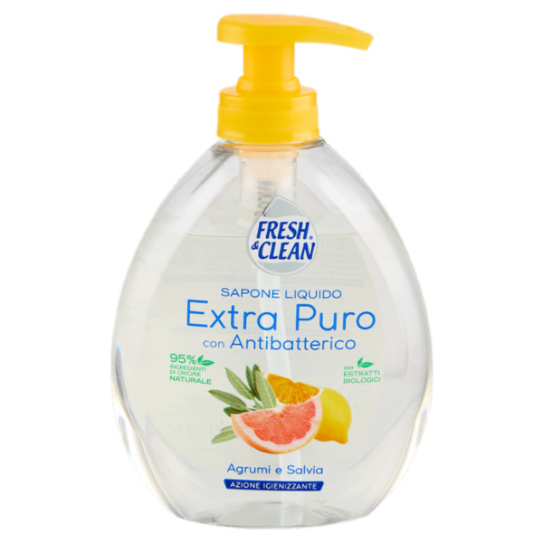 Fresh & Clean Sapone Liquido Extra Puro con Antibatterico Agrumi e Salvia 300 ml